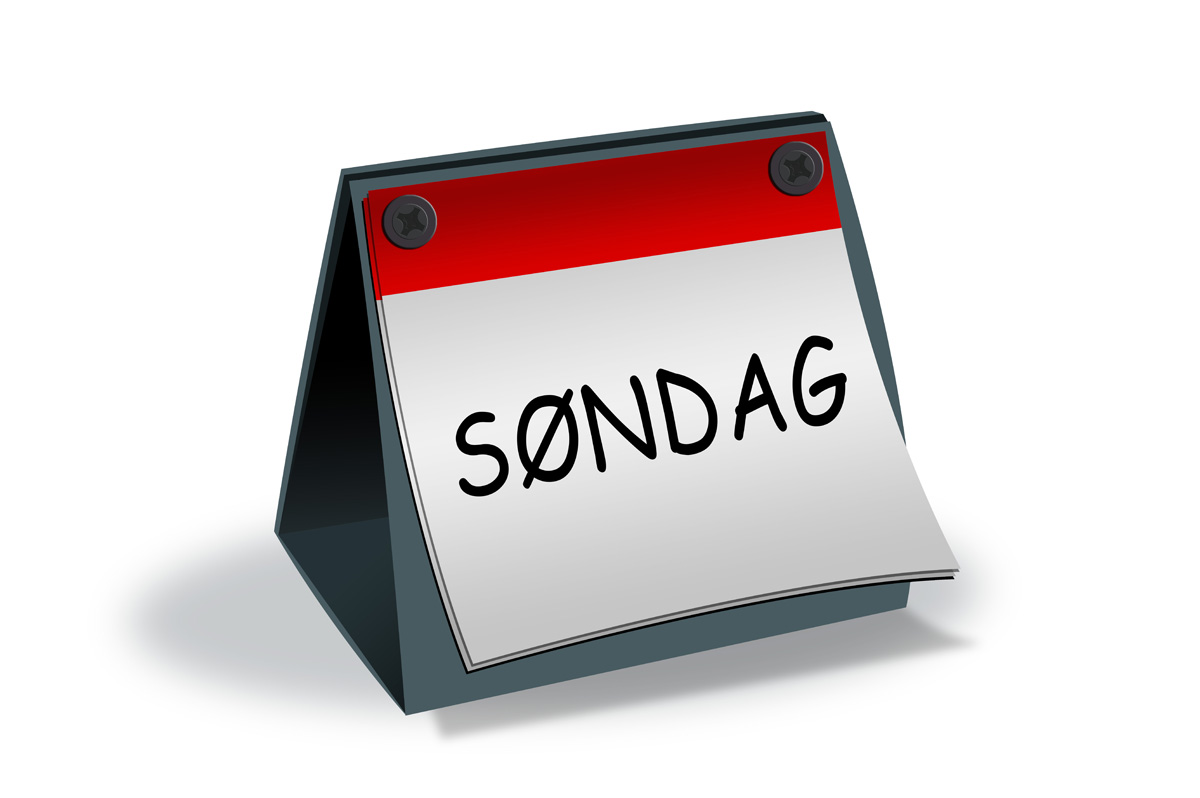 Illustrsjon: Bordkalender med "søndag"