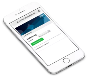 Mobiltelefon med avstemningssystemet på skjermen. Illustrasjon.